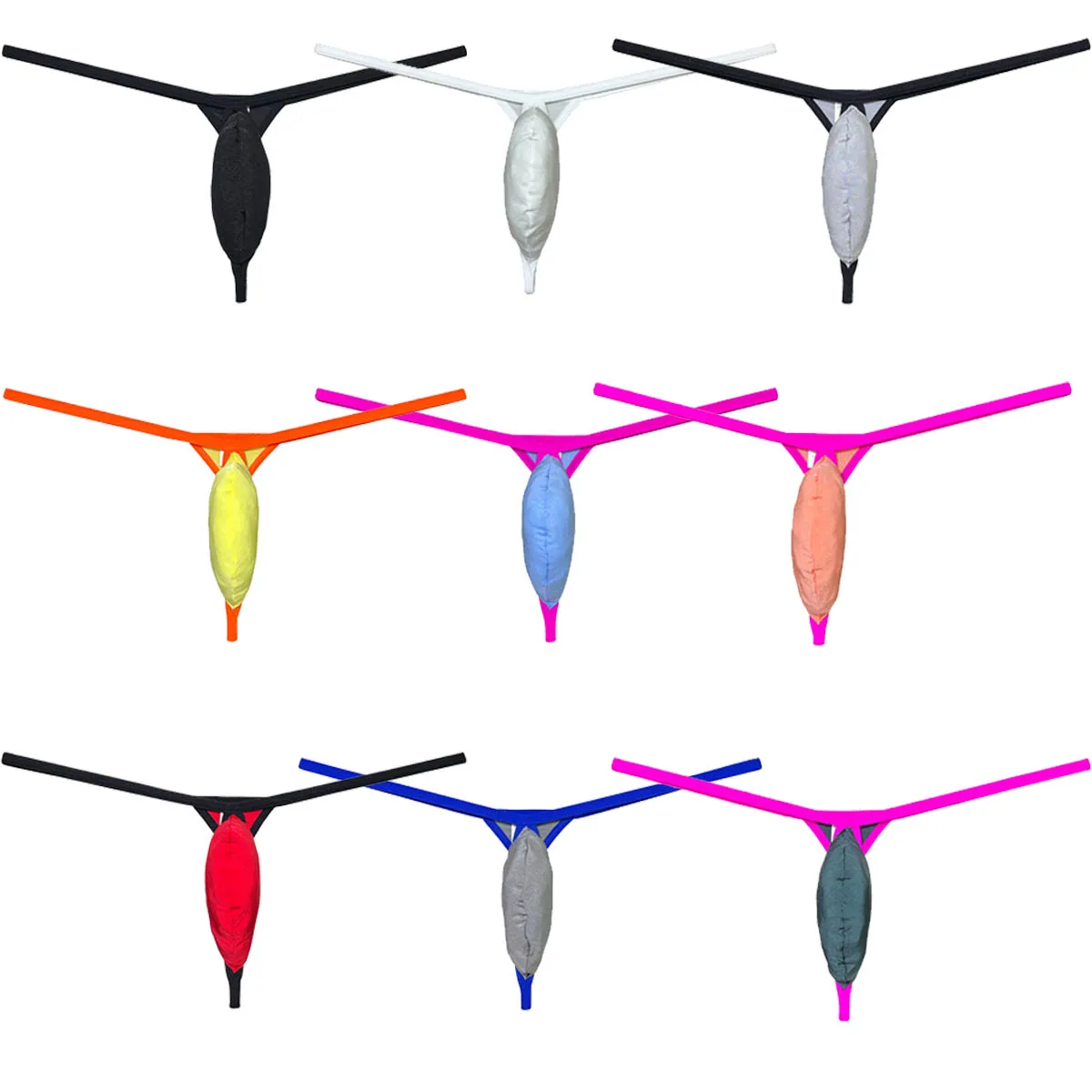 Mens Ice Silk Bikini Thongs Ultrathin Underwear Lingerie Micro Pouch G-String Minimal Coverage Tangas Cheeky Stretchy Briefs