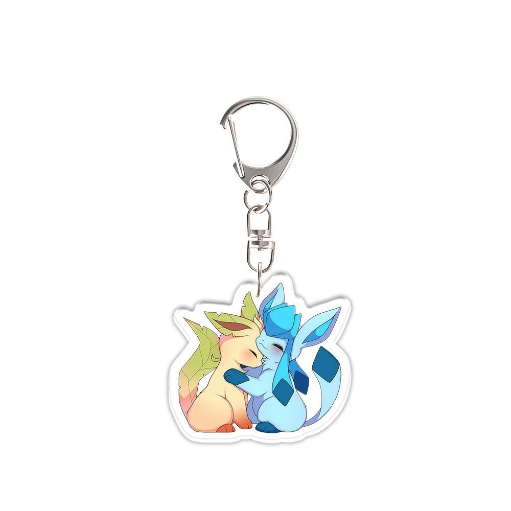 DIY Akrylowy Brelok Personalizowany Gengar Nidoran Nidorina Mew Sylveon Leafeon Glaceon Eevee Rodzina Postaci z Kreskówek Ozdoby Zawieszka do Plecaka