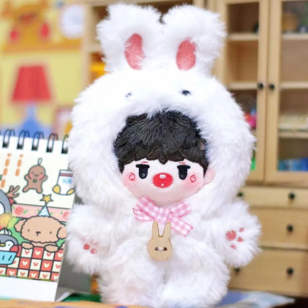 Rabbit Ear 10cm Plush Toy Clothes Cartoon Animal Sweet Kawaii Doll Pig Outfit Cute Anime Figure Stuffed Dolls Dress Set Children