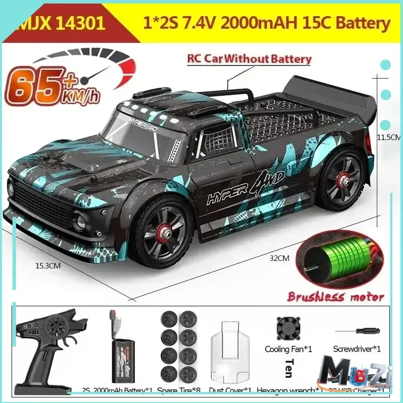 

MJX Hyper Go 14301Brushless Rc Car 2.4G 1/14 Remote Control Pickup 4WD High-speed Off-road Off-road Vehicle Boy Toy