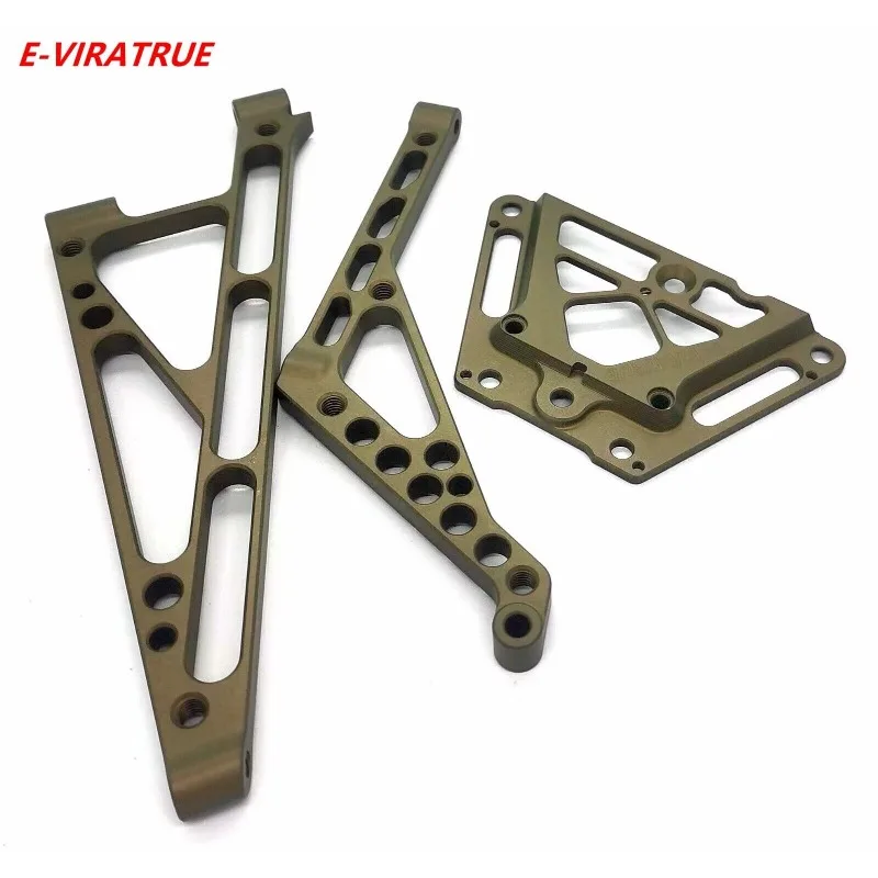 E-VIRATRUE 7075Aluminum Front&Rear Chassis Brace Set For Losi 5T/5B 5IVE-T 2.0 1/5