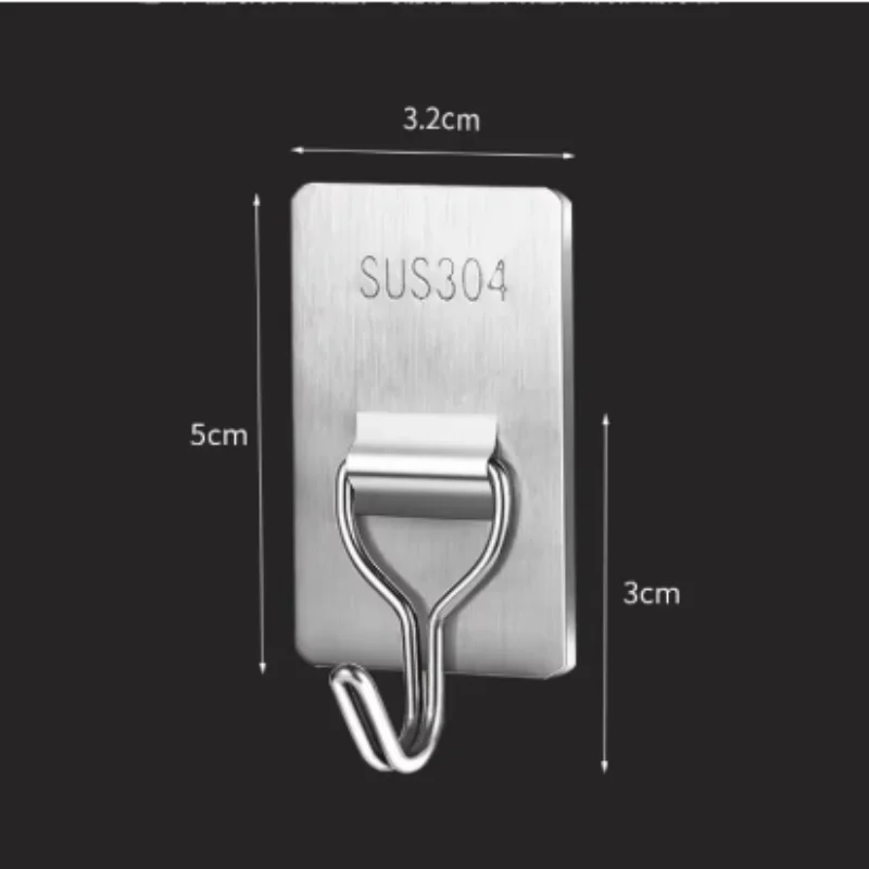 Self-Adhesive Towel Hooks 304 Stainless Steel Stick-On Wall Hooks For Home Coat Robe Bathroom Organization Accessories image 2