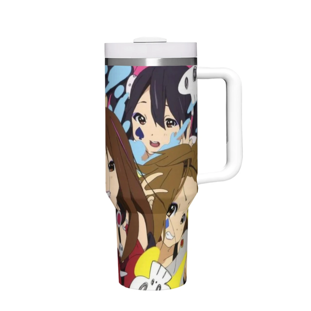 

Japanese Anime K-On! 40 oz Tumbler with Handle and Straw Lid,Stainless Steel Insulated Tumblers,Travel Coffee Mug Cup