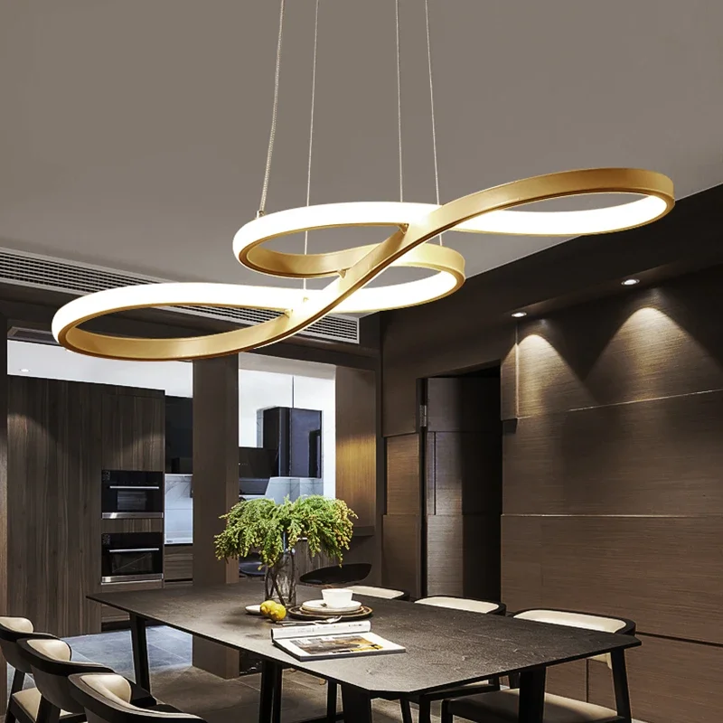 

Modern LED Chandelier Creative Nordic Dining Room Pendent Lights For Kitchen Bar Front Desk Office Decoration Hanging Lamp Gold