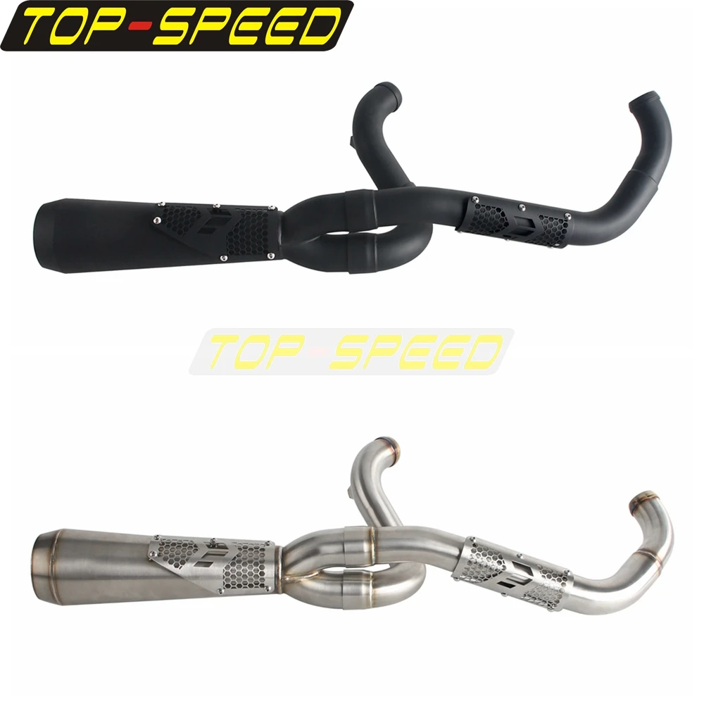 High Performance 2-In-1 Exhaust System Stainless Steel Muffler For Harley Dyna Super Wide Glide Fat Street Bob Low Rider 2006-17