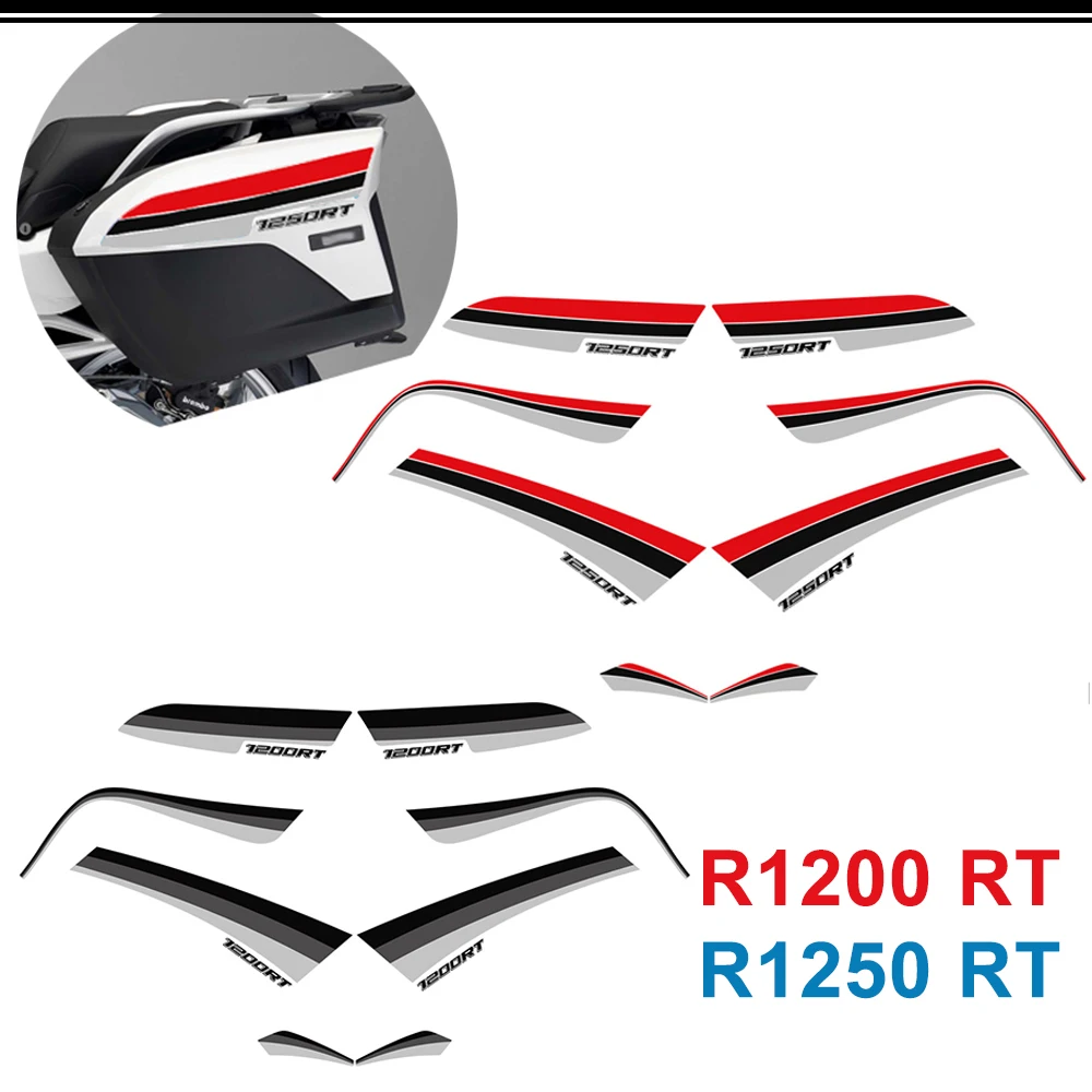 

For BMW R 1200 RT R1250 RT Motorcycle Luggage Cases Stickers Emblem Badge R1200RT R1250RT Tank Pad Decal Protector Set