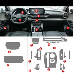 Película transparente de Tpu para Citroen C5X C5 X, pegatina Interior de coche, consola central, tablero de navegación de engranajes, Panel de elevación de ventana y puerta