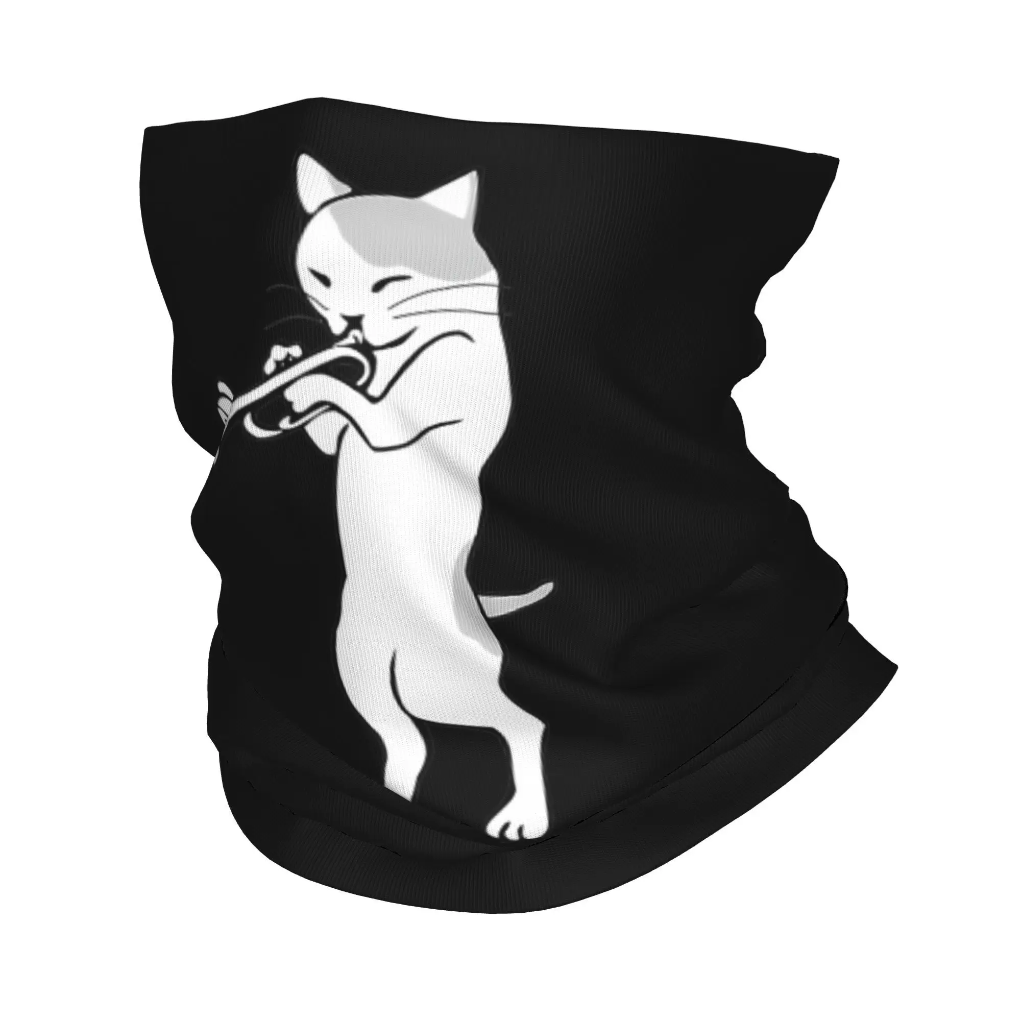 

Cat Trumpet Player Straight Mute Wah Wah Funny Trumpet Bandana Neck Cover Face Scarf Warm Face Mask Hiking Fishing For Men Women