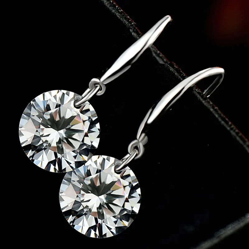 1 Carat Moissanite Earrings Women 925 Sterling Silver Drop Earrings 14k White Gold Plated Copy Diamond Pendant Earrings Jewelry