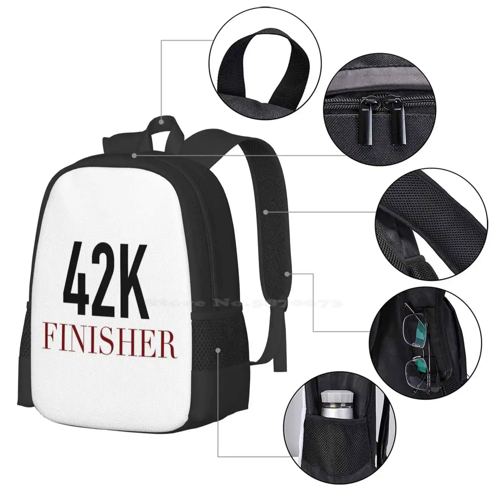 3D Print Design Mochila para estudante, maratona de Boston, meia maratona, saco de corrida, 5K, 26 milhas, 2 milhas, 10K, 42K