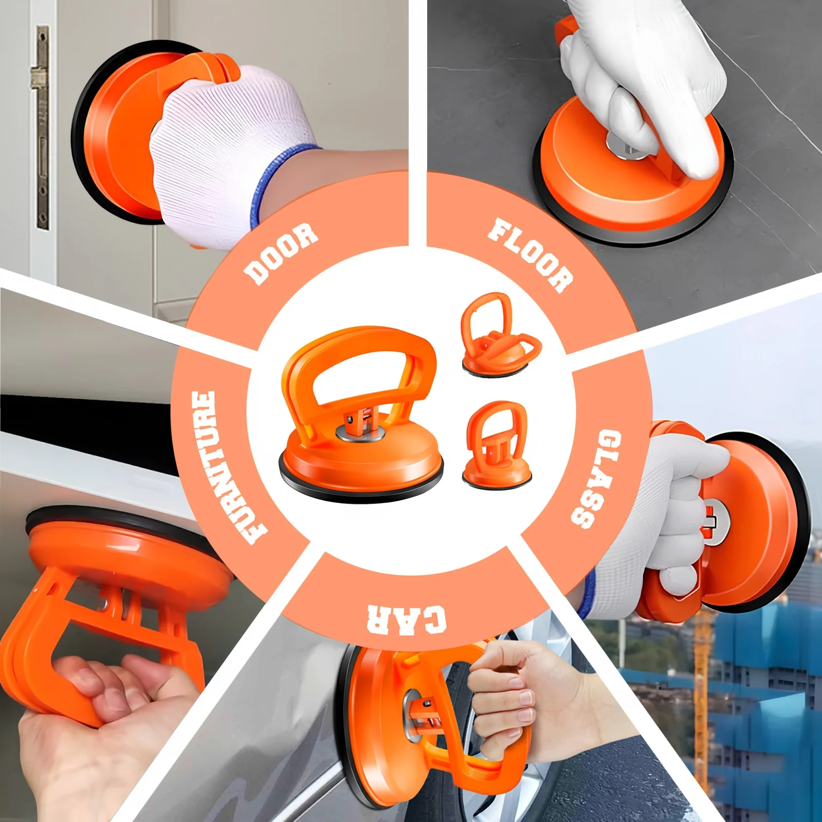 Estrattore per urti per auto, set di strumenti per la riparazione del fermo per urti a forma di auto, ventosa ad alta tensione, estrattore per ammaccature, strumento per auto a ventosa per riparazione ammaccature