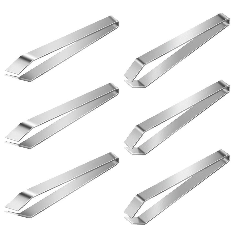 

6 Pcs Fish Bone Clamp Hair Plucker Tweezers Food ing Kitchen Pliers Stainless Steel Flat Remover