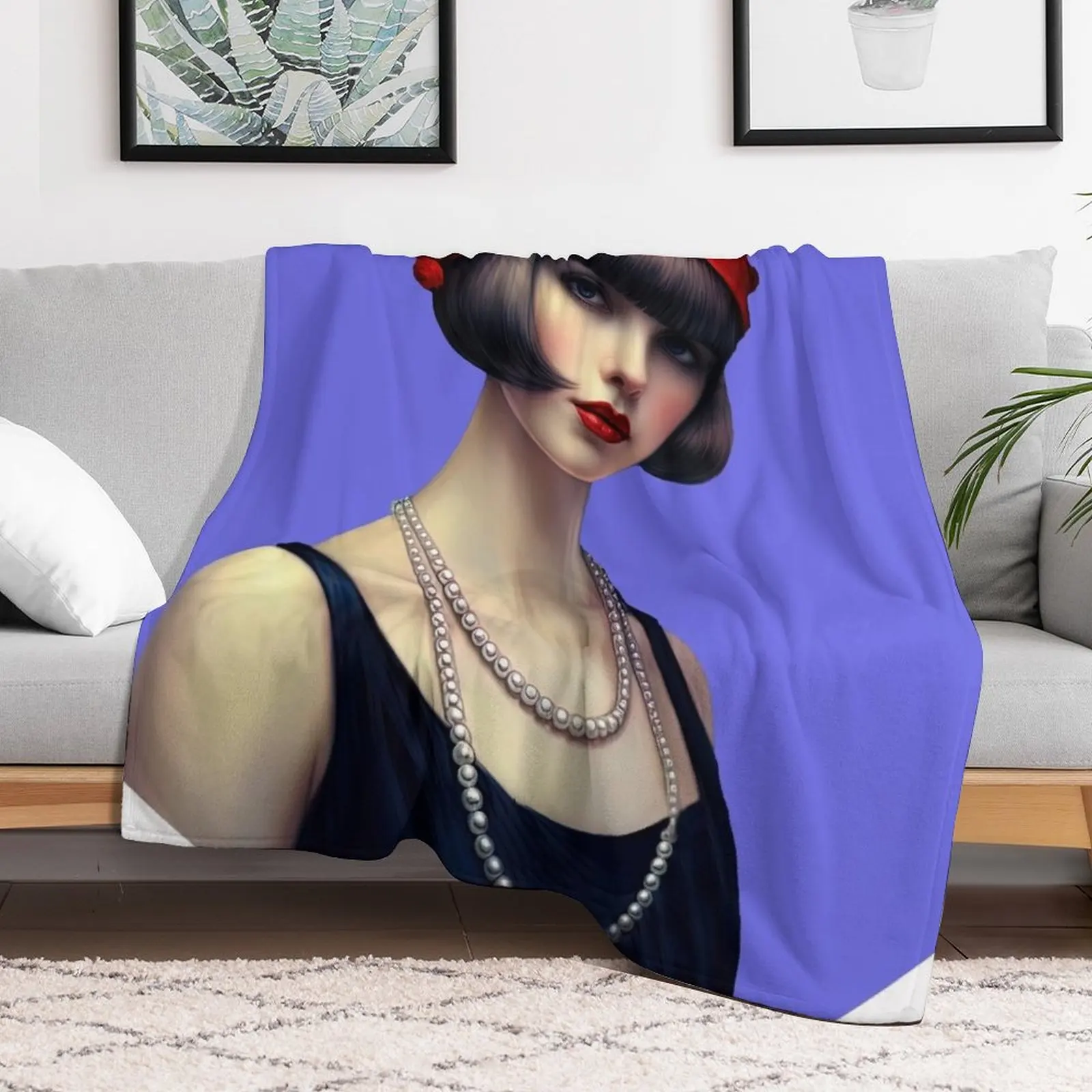 Jazz Age Flapper Girl 3 Throw Blanket Thin Soft Blanket for Summer Night Sleeping