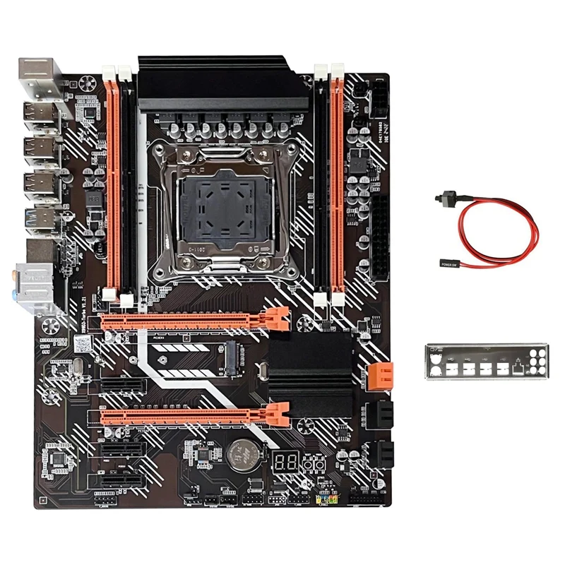 1 Set X99T Motherboard X99T Desktop Motherboard +Switch Cable+Baffle LGA2011 V3 M.2 NVME NGFF Support DDR3 4X16G