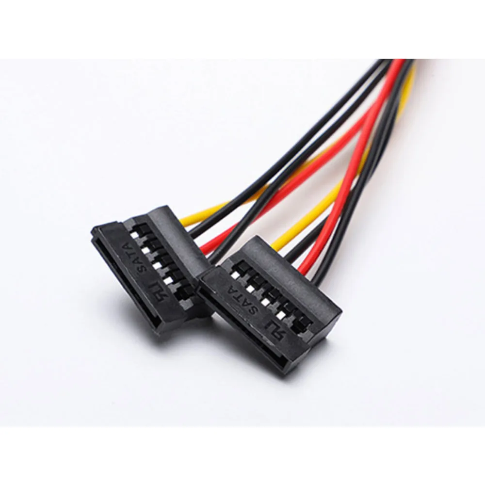 VH3.96 4pin Female Power to 2pcs SATA Power Cable Serial SATA 15pin Female Supply for HDD power cable