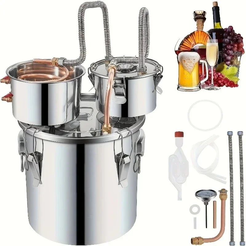 Small Household Stainless Steel Still Kit for Alcoholic Beverage Processing New Condition Home Brewer Equipment