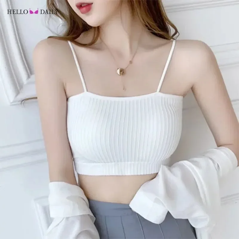 Seamless Tanks Women Tank Top Fashion Korean Version Polyester Fiber Tube Top Underwear Slim Breathable Camisole