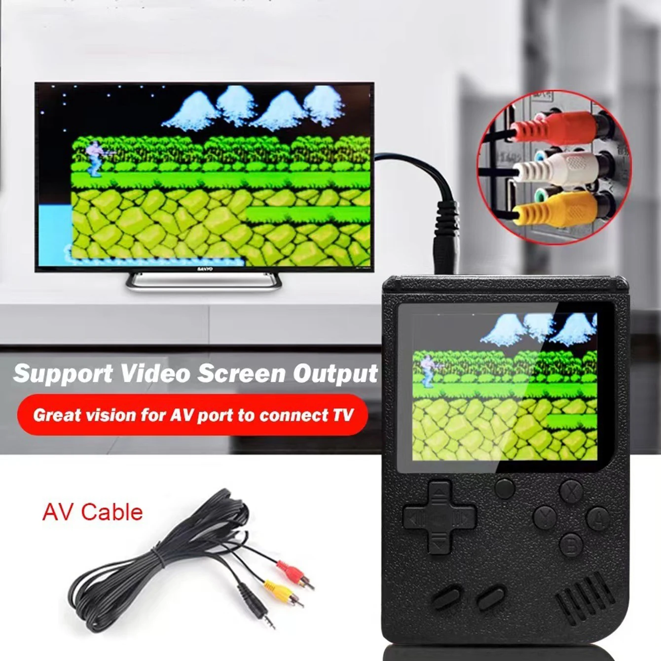 Built-in 400 Two-Player Game Console Portable Pocket Case Mini Retro Handheld Game Console 3 Inch LCD Game Player Christmas Gift