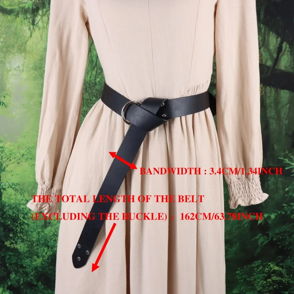 2pcs Medieval Vintage Imitation Synthetic Leather Belt, Retro Medieval Waist Bag, Portable Waist Bag,for LARP Ren Faire Hallowee view 6