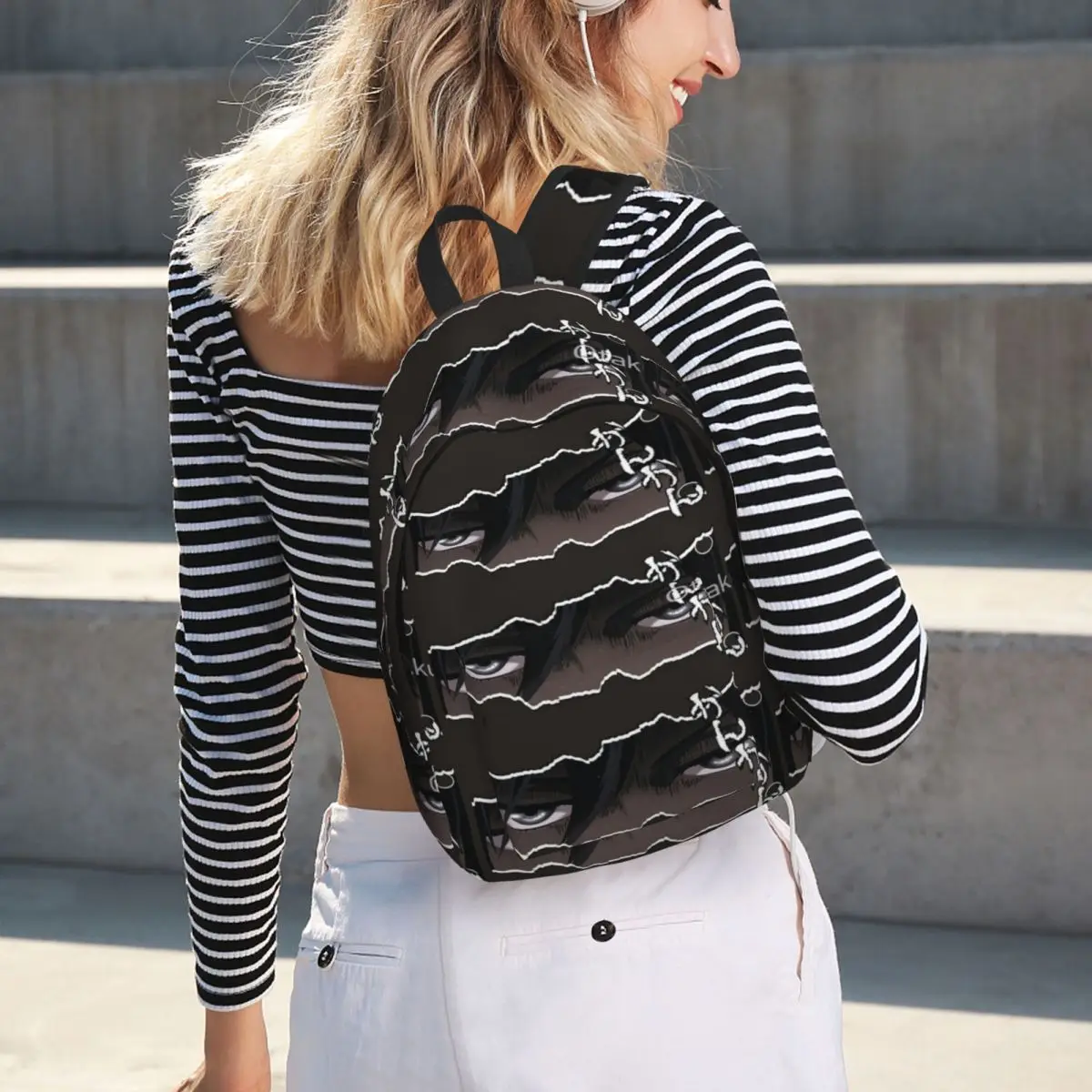 Cruel Anime Eyes Scratch Simple and Stylish Backpack Canvas Backpack Bags for women