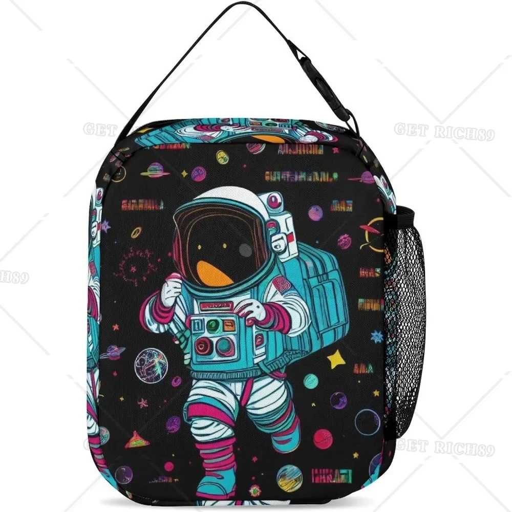 Psychedelic Space Astronaut Outer Space Art Lunch Box for WomenMen/Outdoor/Work Quick and Simple Lunch Tote Bag Organization