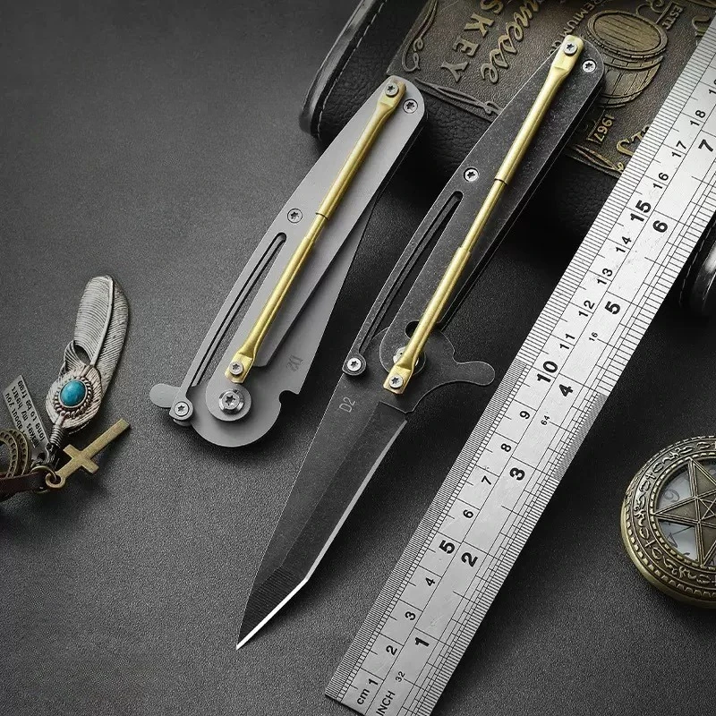 Nowy składany nóż outdoorowy o wysokiej twardości, mini mechaniczny nóż składany, przenośny nóż składany do samoobrony w dziczy.