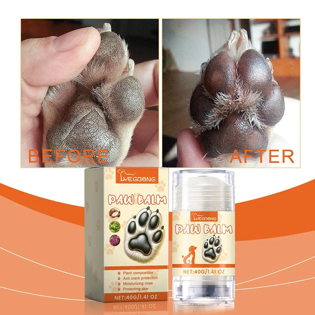 40g Pet Paw Protection Balm Dog Foot Moisturizer Household Pet Paw Balm Pet Cat Foot Care Cream Cleaning Supplies