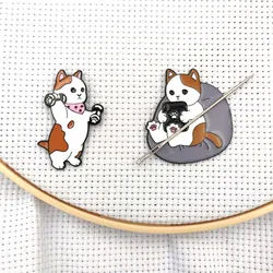 Needle Magnet Pin Holder Needle Minders Magnetic for Cross Stitch Cute Cat on Sofa Sewing Keeper Finder Embroidery Needle Nanny