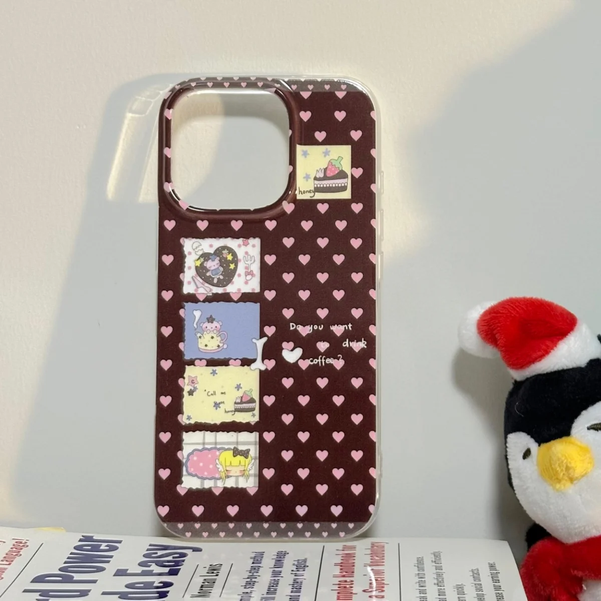 New INS Ancient Red Wine Chocolate Love Cartoon Phone Case For iPhone 17 Air 16 15 14 13 11 Pro Max Plus Double Layer Hard Cover