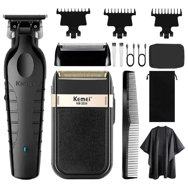 Kemei KM-2299 KM-2024 Professional Men’s Hair Clipper Kit Electric Shaver Male Hair Cutting Machine Trimmer Machine Hair Trimmer
