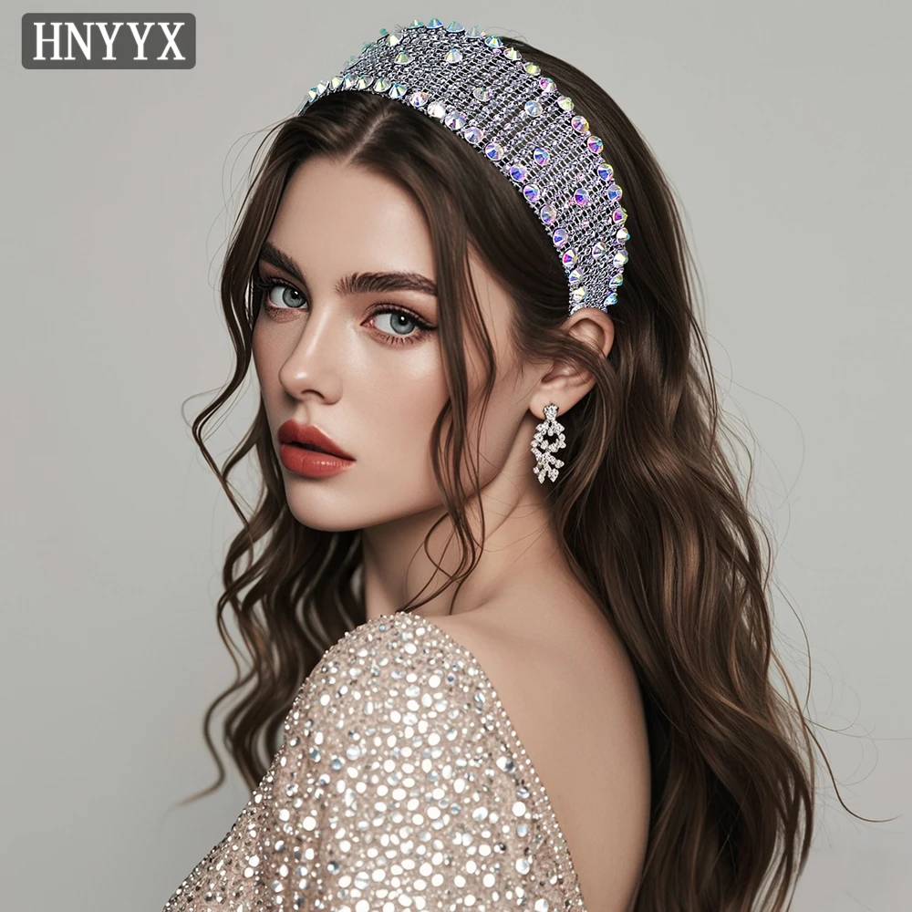 

YouLaPan Punk Style Pink Rhinestone Headband Handmade Fashionable Bridal Wedding Banquet Dance Party Hair Accessories YXA84