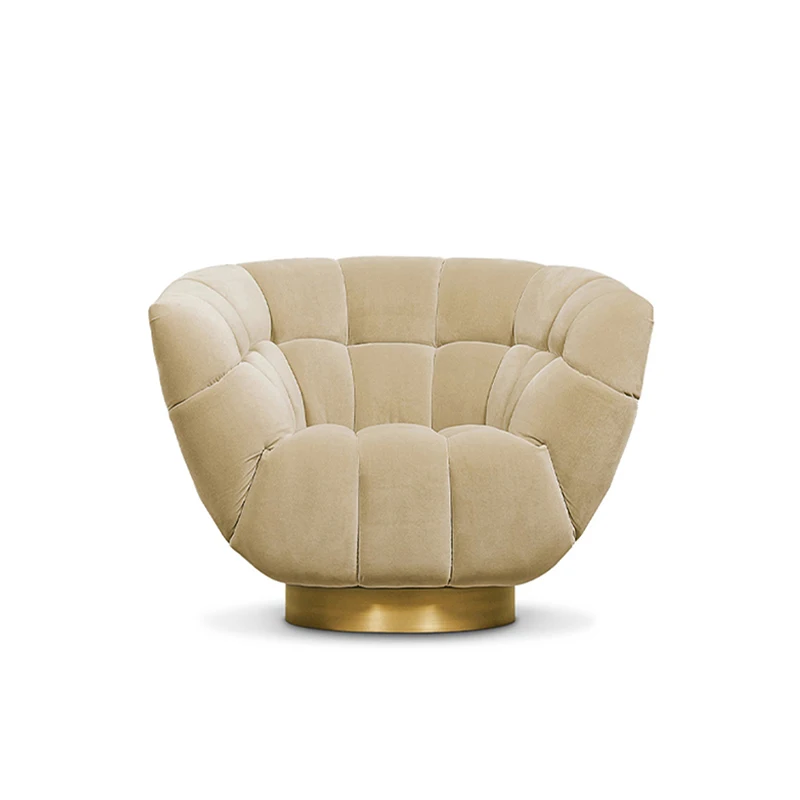 

Мебель Роскошный вращающийся одиночный диван-стул Мебель для гостиной Металлический простой стул для отдыха