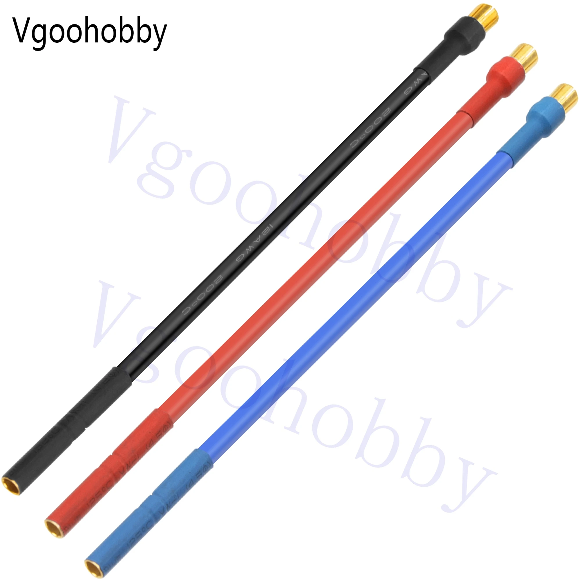 Bala Banana macho de 6,5mm a 4,0mm 6,5mm hembra Banana Bullet con Cable de extensión de 15CM para coche RC barco Motor sin escobillas ESC