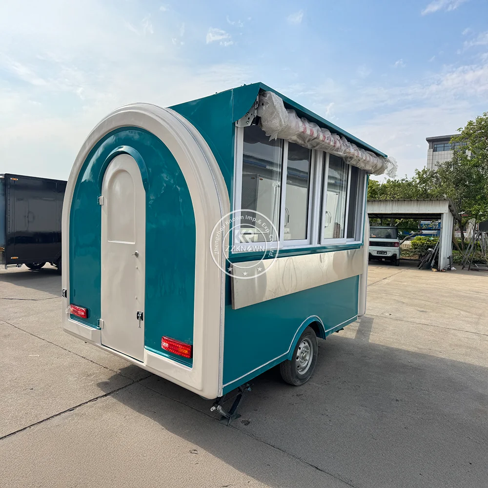 Logotipo colorido personalizado para pequenas empresas, caminhão de comida móvel, concessão, batatas fritas, churrasco, pizza, trailer de comida com cozinha completa