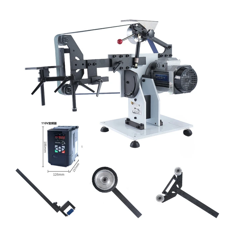 Vertical and horizontal belt polishing machine Industrial grade 110V electric tool hardware products polishing and grinding