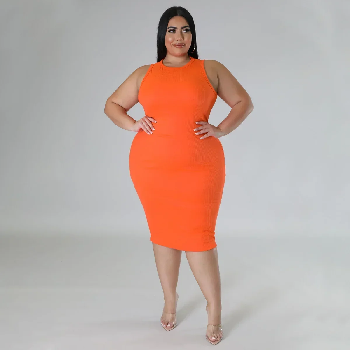 

GUWU Soild плюс размер женские облегающие облегающие платья без рукавов на лето базовая мода элегантное уличное платье