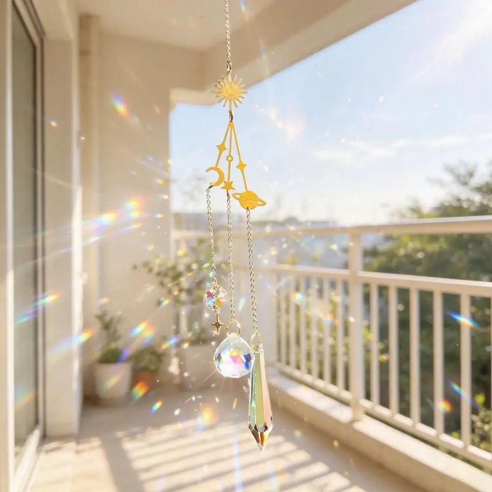 Decorative Window Suncatcher Hanging Ornament Suncatcher Wind Chime Rainbow Maker Prism Pendant Colorful Hanging Ball for Window