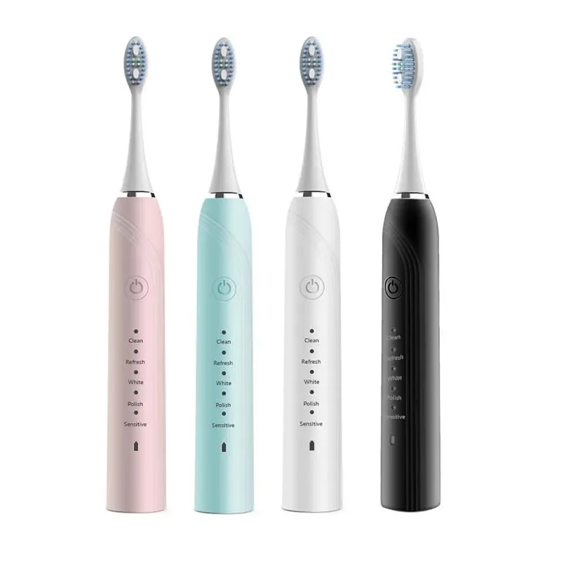 Sonic Electric Toothbrush - Fast USB Charging, 5 Modes, IPX7 Waterproof, 2 Replacement Heads - M1 M3