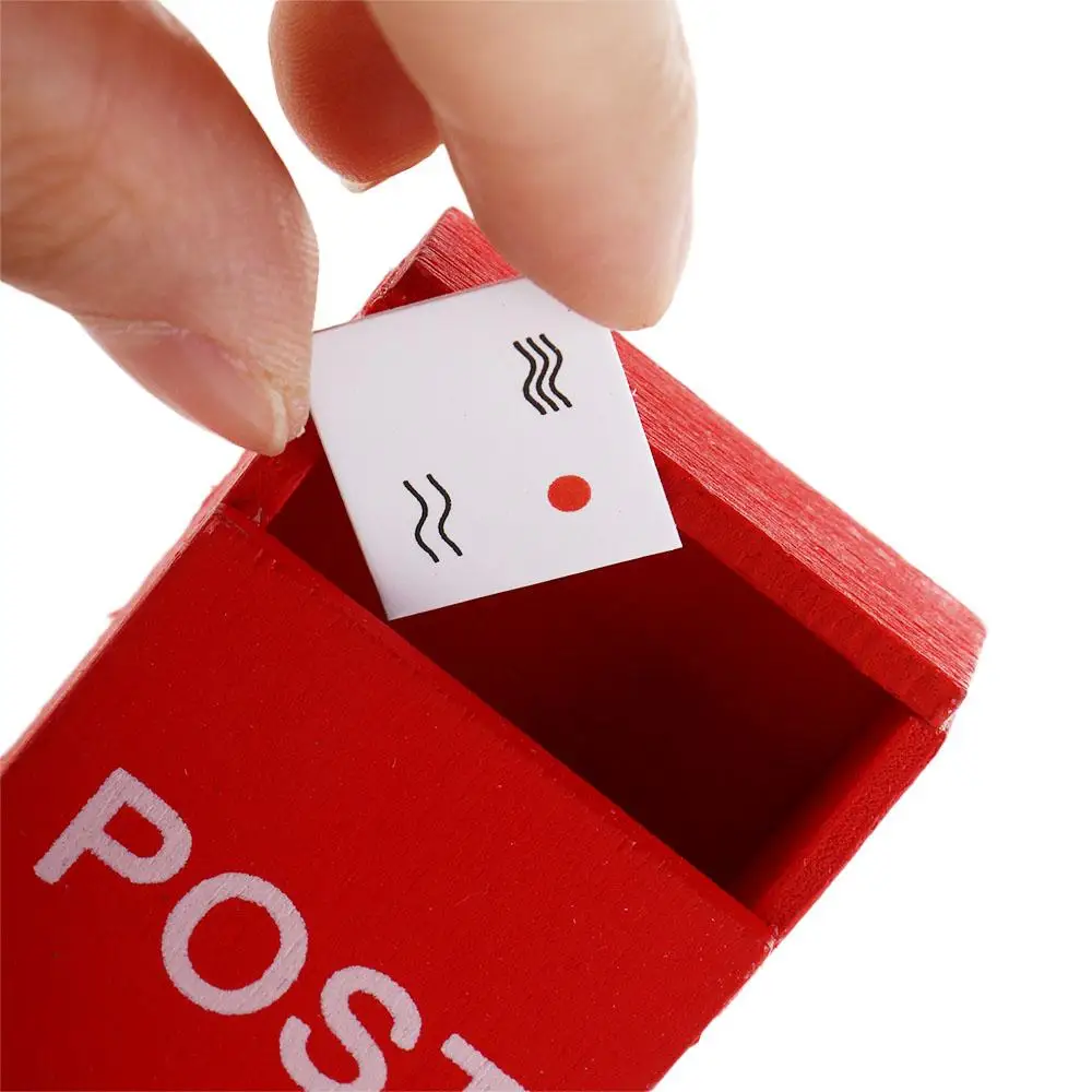 Modèle de Simulation de maison 1:12 avec sac postal, meubles de Simulation de carte postale, boîte aux lettres Miniature pour maison de poupée, Mini boîte aux lettres