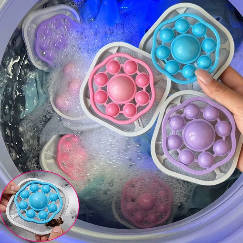 Bolsa de filtro reutilizable para lavadora, bola de malla flotante para ropa, atrapa pelusas y pelo de mascotas, herramientas de limpieza para recoger suciedad