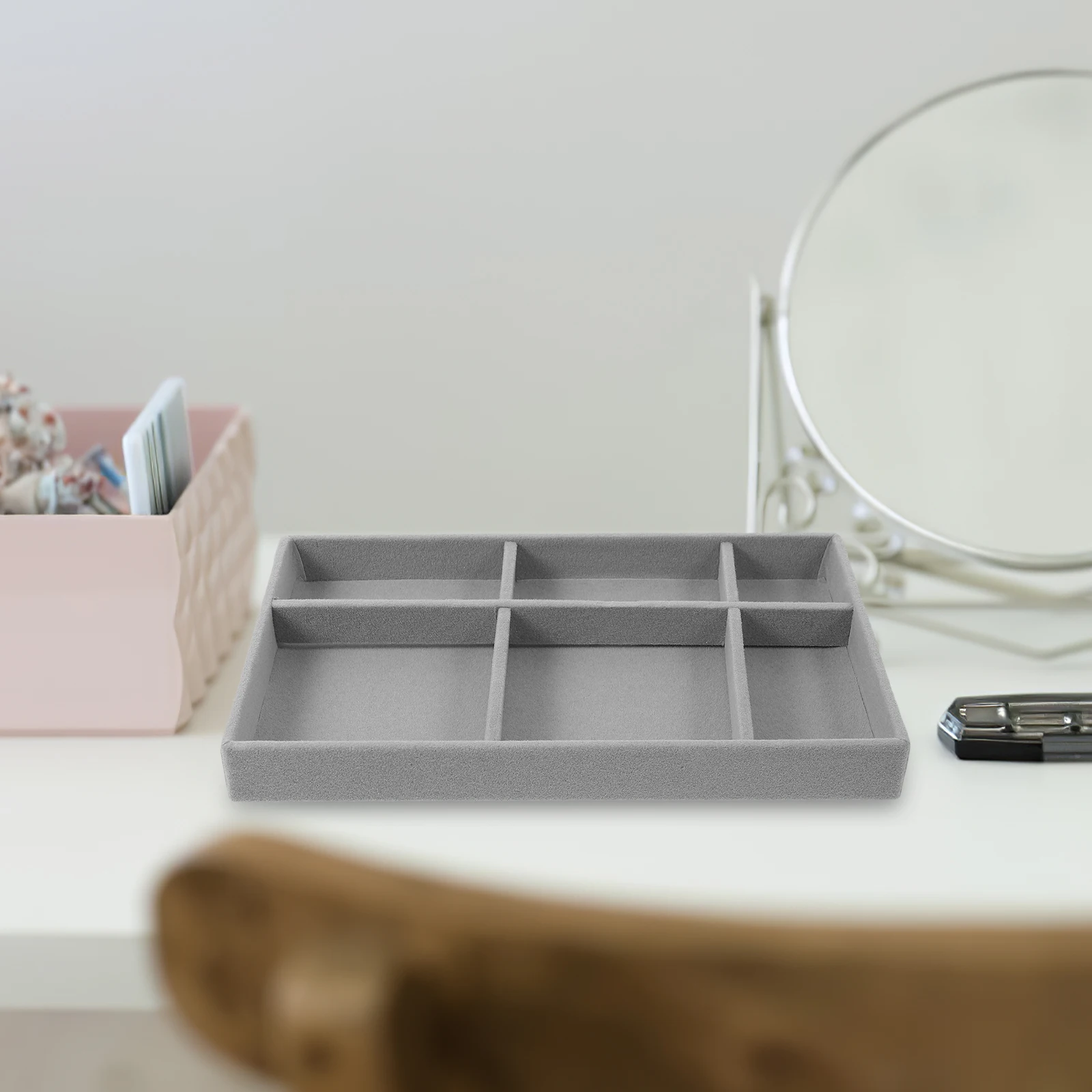 

2pcs Beading Board Tool Jewelry Tray 18 Compartments Flocking Surface Earrings Necklaces Rings Storage Display Organizer Home