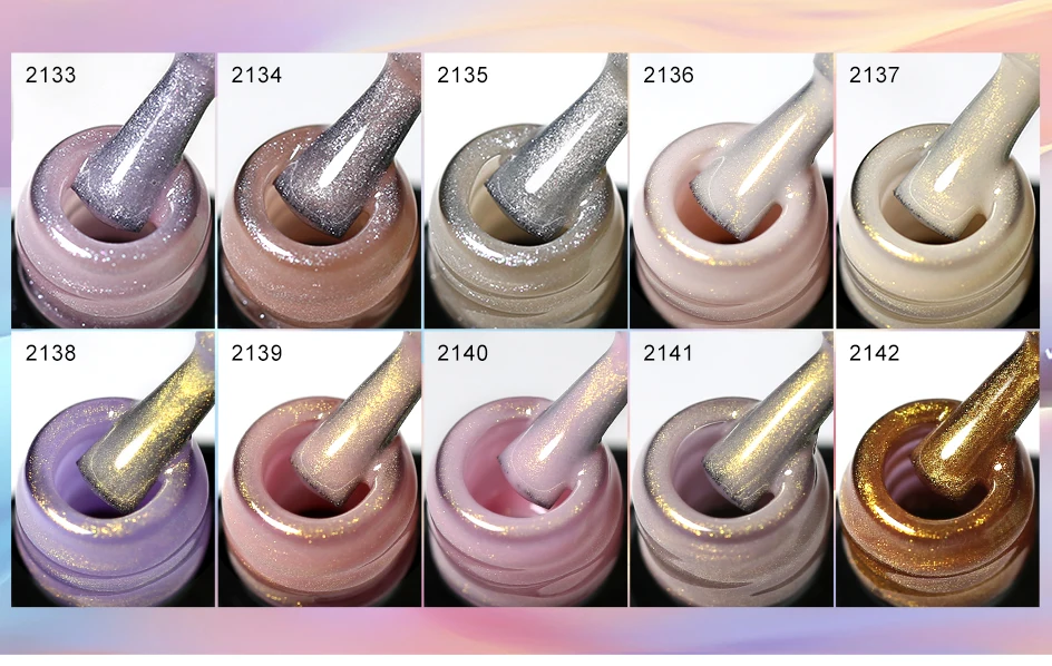Arte Clavo Großhandel 15ml Japanischer Nagel-Gel-Lack Flash White Shell Aurora Pink Pearl Milky Glitter Gel Dropshipping Salon – Detail 4
