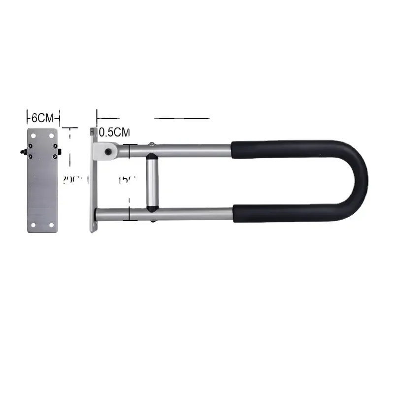 for Elderly Toilet Bathroom Safety Railing Adjustable Frame Hand Disabled Grab Wall Bathtub Flip Arm U-shaped Rod Non-slip