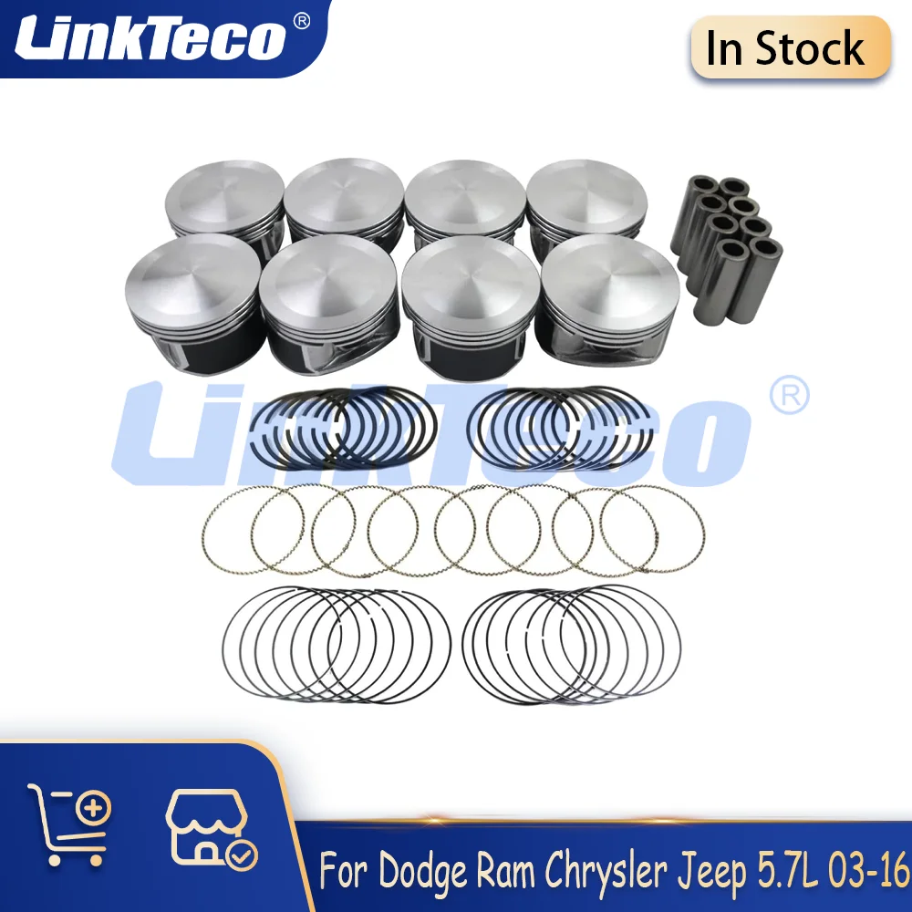 Engine Pistons Rings Set Fit HEMI 5.7 L V8 For Dodge Magnum Ram 1500 Chrysler 300 Aspen Jeep Grand Cherokee Commander 03-06