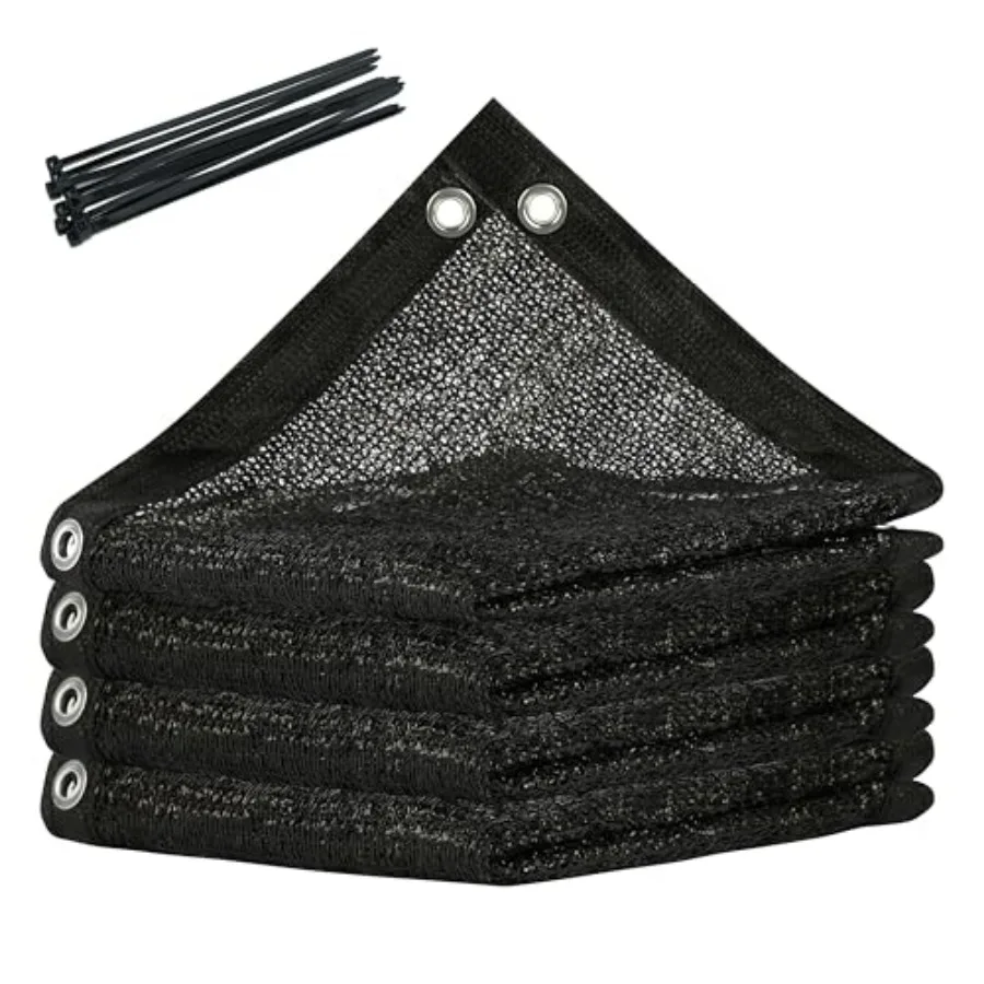 

70% Black Shade Cloth 16FT x 20FT Mesh Tarp with Grommets for Garden Patio, Plant Shading, Greenhouse, Pergola, Chicken Coop, D