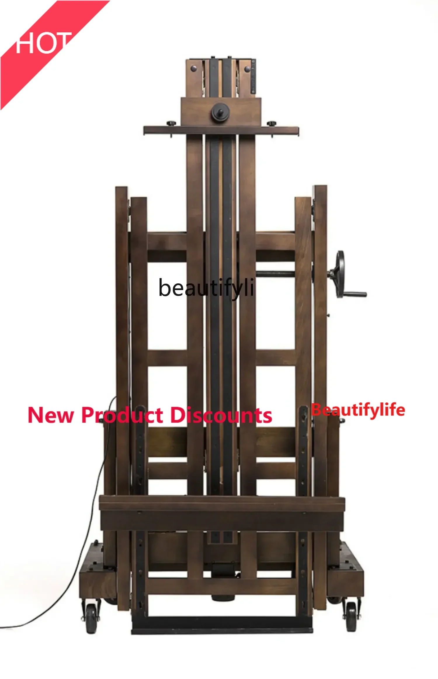 

A76 Electric Remote Control Advanced Pinglida Oil Painting Easel Hand-Cranking Floor Professional Solid Wood Floor Painter Spec