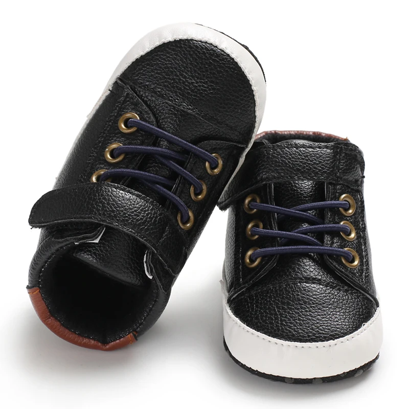 남아 하이탑 스니커즈, PU 가죽, 부드러운 밑창, 어린이 워커 유아용 신발