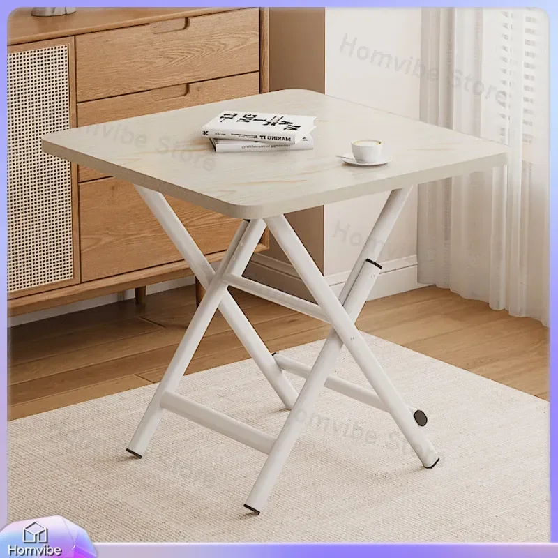 Folding Dining Table Square Household Simple Eating Table Outdoor Stall Folding Table and Chairs for Small Apartment Rental