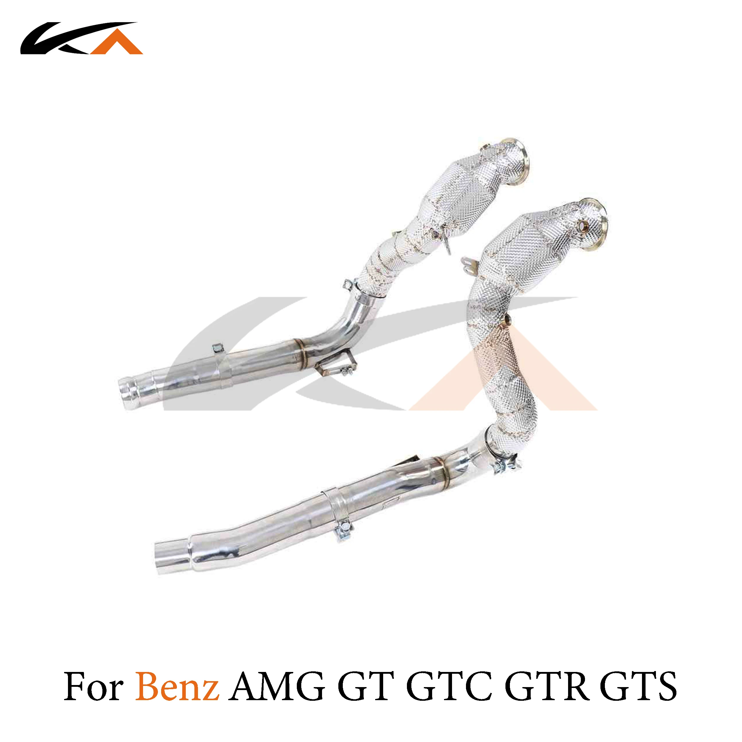 

KA Tuning downpipe exhaust steel headers for Mercedes-benz AMG GT GTC GTS GTR 4.0T performance heat shield catalysis