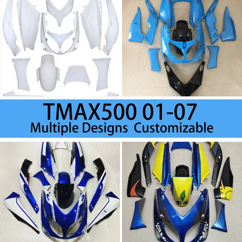 페어링 키트 오토바이 TMAX500 2001 2002 2003 2004 2005 2006 2007 무료 맞춤형 ABS 페어링 주입 YAMAHA TMAX 500
